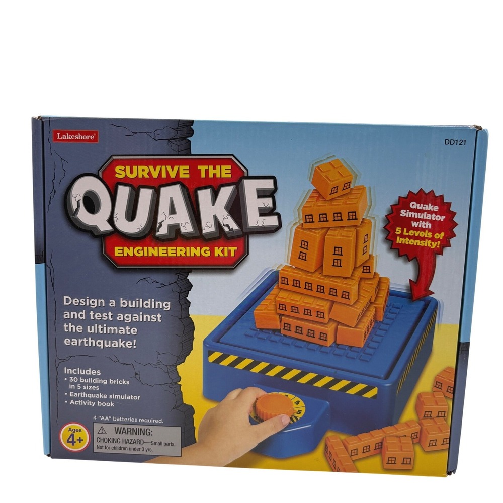Lakeshore Survive The Quake Engineering Kit One Size Blue Orange STEM Toy DD121